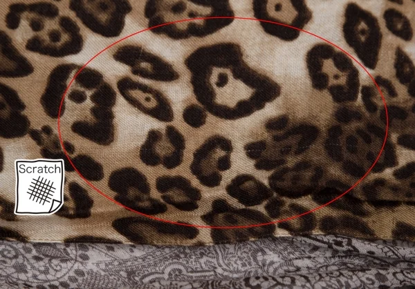 マドモアゼルノンノンMademoiselle NON NON レオパードニードルパンチペイズリーストール 茶ベージュ K-111043_006