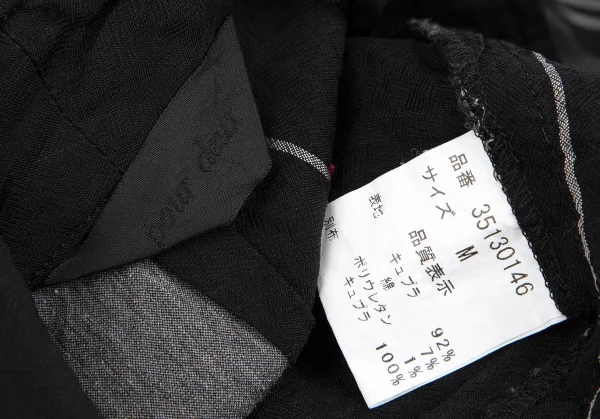 プルドゥpour deux シャーリングギャザーストライプシャツ 黒グレーM K-111046_016