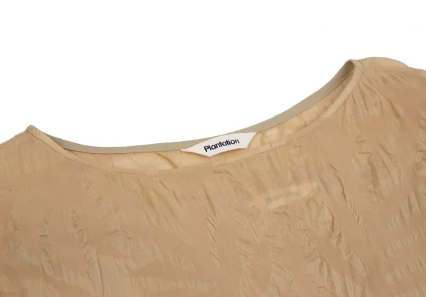 プランテーションPlantation ボタニカルリップルノースリーブワンピース モカベージュM K-111058_004