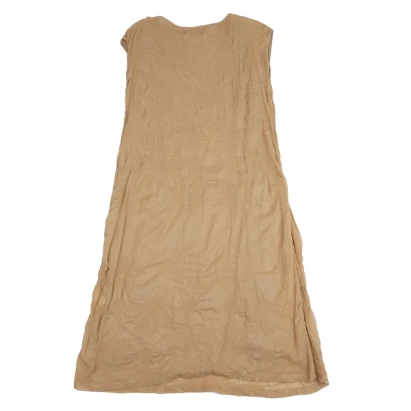 プランテーションPlantation ボタニカルリップルノースリーブワンピース モカベージュM K-111058_008