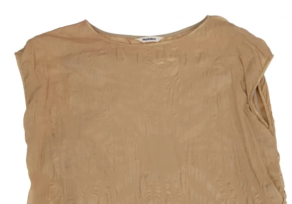 プランテーションPlantation ボタニカルリップルワンピースアンサンブル モカベージュM K-111059_013