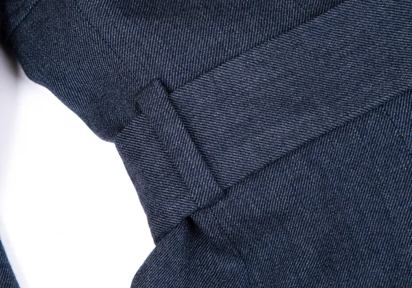 コムデギャルソンCOMME des GARCONSウールダブルブレストベルテッドジャケット 紺M K-111071_016