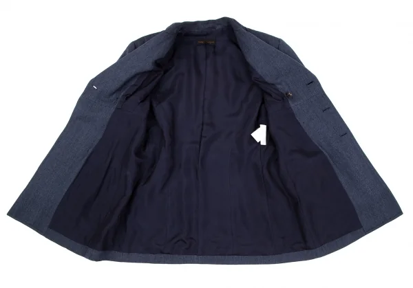 コムデギャルソンCOMME des GARCONSウールダブルブレストベルテッドジャケットセットアップ 紺M K-111073_010