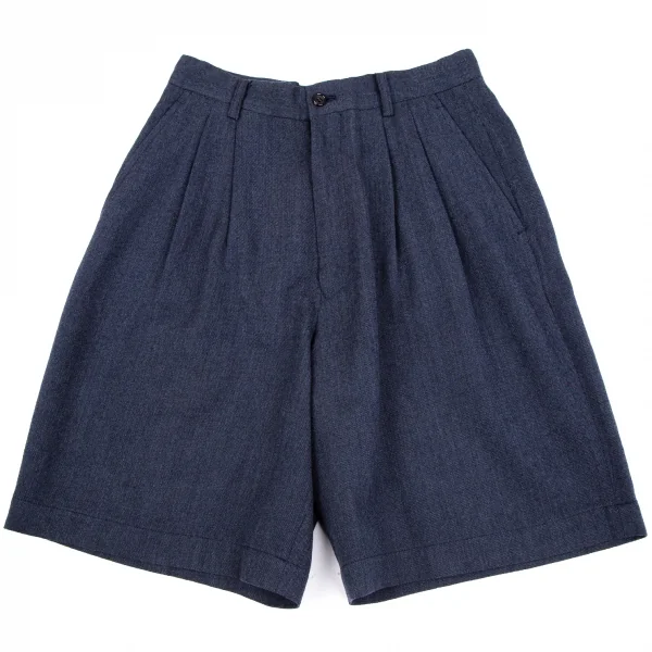コムデギャルソンCOMME des GARCONSウールダブルブレストベルテッドジャケットセットアップ 紺M K-111073_012