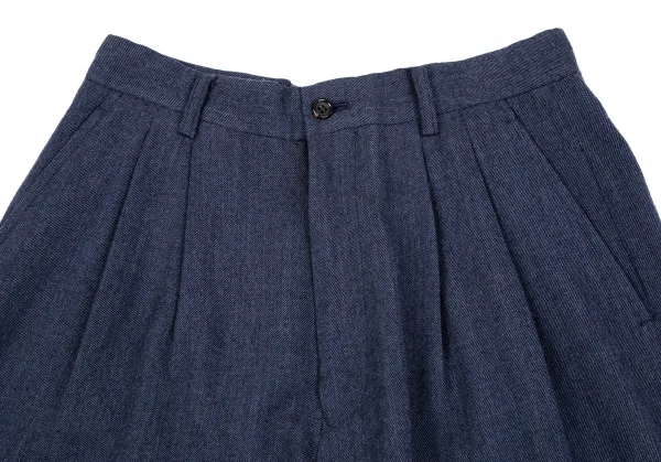 コムデギャルソンCOMME des GARCONSウールダブルブレストベルテッドジャケットセットアップ 紺M K-111073_013