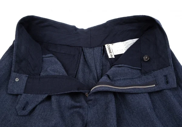 コムデギャルソンCOMME des GARCONSウールダブルブレストベルテッドジャケットセットアップ 紺M K-111073_014