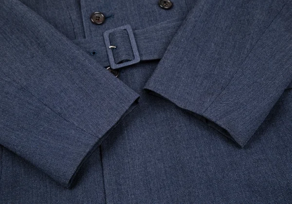コムデギャルソンCOMME des GARCONSウールダブルブレストベルテッドジャケットセットアップ 紺M K-111073_006
