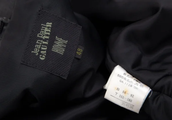 ジャンポールゴルチエ オムJean Paul GAULTIER HOMME レザープリーツライダースジャケット 黒48 K-111078_019