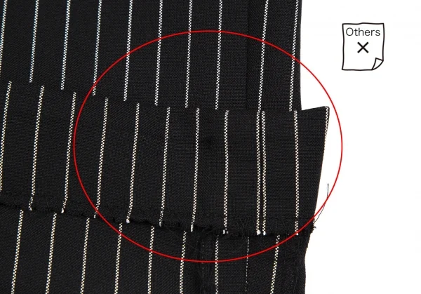 ジャンポールゴルチエ オムJean Paul GAULTIER HOMME ストライプハーフラップワイドパンツ 黒48 K-111079_012