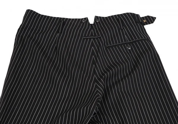 ジャンポールゴルチエ オムJean Paul GAULTIER HOMME ストライプハーフラップワイドパンツ 黒48 K-111079_014