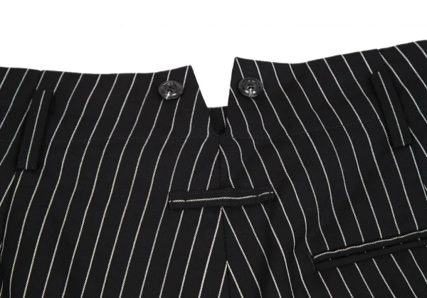 ジャンポールゴルチエ オムJean Paul GAULTIER HOMME ストライプハーフラップワイドパンツ 黒48 K-111079_015