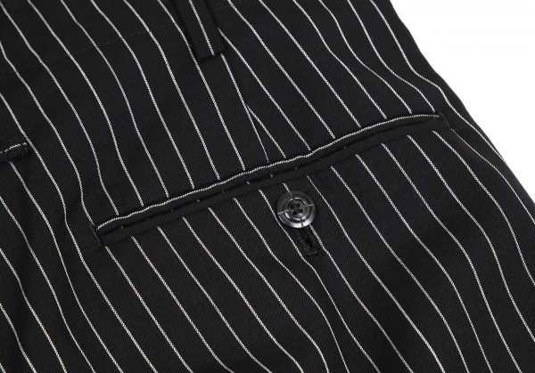 ジャンポールゴルチエ オムJean Paul GAULTIER HOMME ストライプハーフラップワイドパンツ 黒48 K-111079_016
