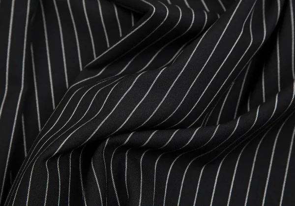 ジャンポールゴルチエ オムJean Paul GAULTIER HOMME ストライプハーフラップワイドパンツ 黒48 K-111079_017