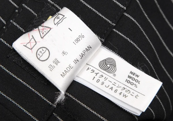 ジャンポールゴルチエ オムJean Paul GAULTIER HOMME ストライプハーフラップワイドパンツ 黒48 K-111079_019