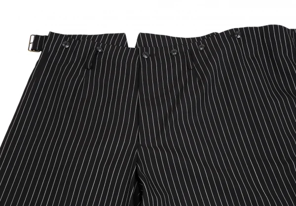 ジャンポールゴルチエ オムJean Paul GAULTIER HOMME ストライプハーフラップワイドパンツ 黒48 K-111079_007