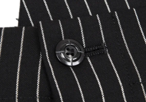 ジャンポールゴルチエ オムJean Paul GAULTIER HOMME ストライプハーフラップワイドパンツ 黒48 K-111079_008