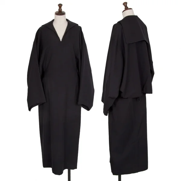 コムデギャルソンCOMME des GARCONSウールギャバセーラーカラーセパレートデザインワンピース