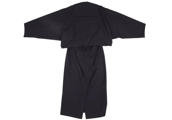 コムデギャルソンCOMME des GARCONSウールギャバセーラーカラーセパレートデザインワンピース 紺M K-111104_011