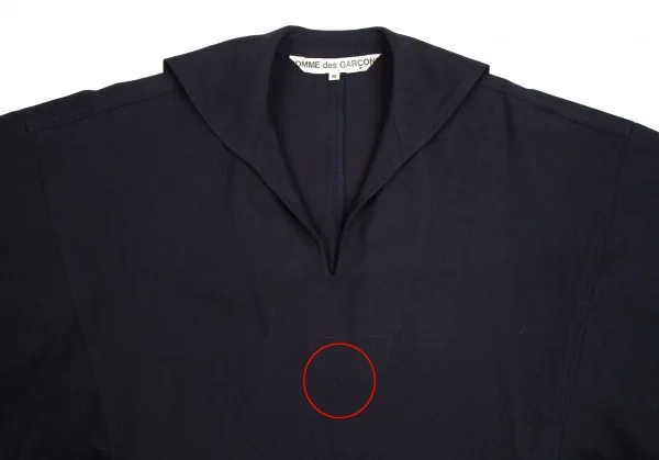 コムデギャルソンCOMME des GARCONSウールギャバセーラーカラーセパレートデザインワンピース 紺M K-111104_003