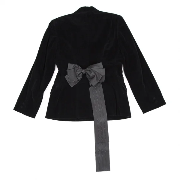 コムデギャルソン ノアールCOMME des GARCONSNOIR リボンベルトデザインベロアダブルジャケット 黒M K-111115_014