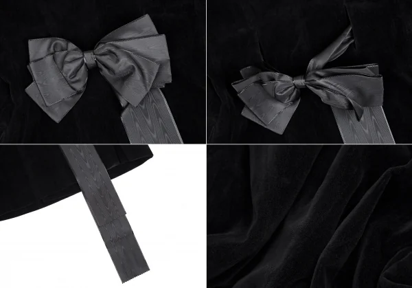 コムデギャルソン ノアールCOMME des GARCONSNOIR リボンベルトデザインベロアダブルジャケット 黒M K-111115_015