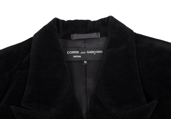 コムデギャルソン ノアールCOMME des GARCONSNOIR リボンベルトデザインベロアダブルジャケット 黒M K-111115_004