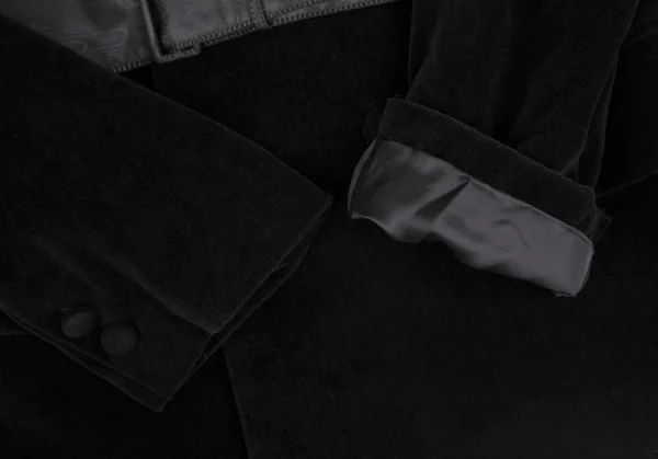 コムデギャルソン ノアールCOMME des GARCONSNOIR リボンベルトデザインベロアダブルジャケット 黒M K-111115_008