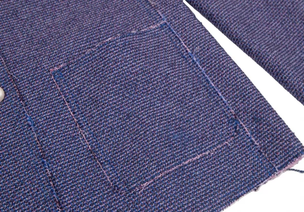 シャネルCHANEL ノーカラーツイードジャケット 青ピンク黒36 K-111120_011