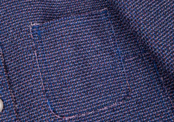 シャネルCHANEL ノーカラーツイードジャケット 青ピンク黒36 K-111120_006