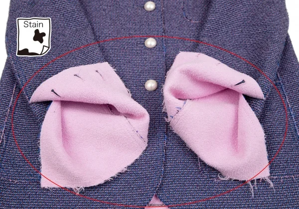 シャネルCHANEL ノーカラーツイードジャケット 青ピンク黒36 K-111120_009