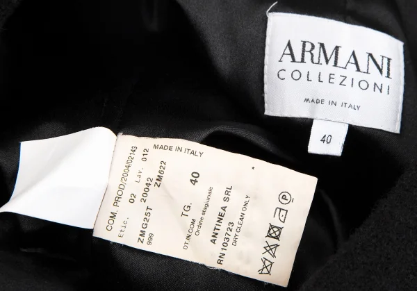 アルマーニ コレッツォーニARMANI COLLEZIONI ウールショートジャケット 黒40 K-111121_017