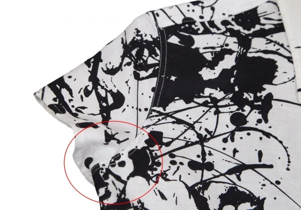 エルメスHERMES コットンリネンスプラッシュプリントブラウス 白黒他36 K-111126_006