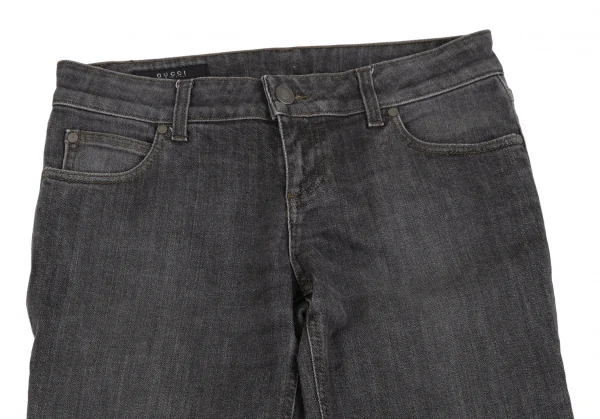 グッチGUCCI GGモノグラムレザーパッチストレッチデニム チャコール40 K-111128_002