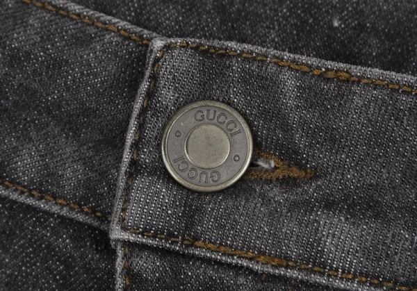 グッチGUCCI GGモノグラムレザーパッチストレッチデニム チャコール40 K-111128_003