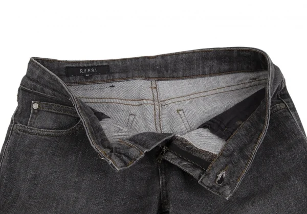 グッチGUCCI GGモノグラムレザーパッチストレッチデニム チャコール40 K-111128_005