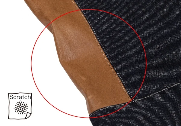 VERSACE JEANS SIGNATURE Leather Switching Denim Blouson K-111129_010