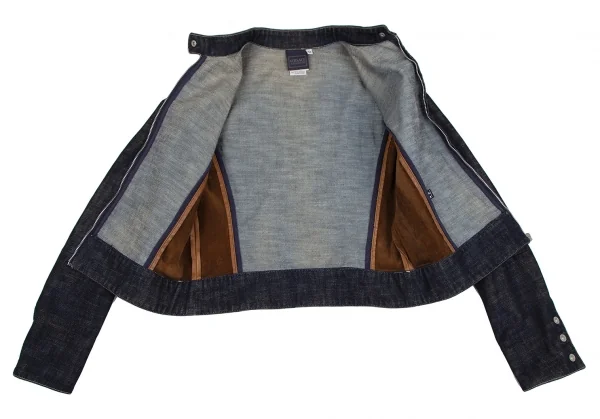 VERSACE JEANS SIGNATURE Leather Switching Denim Blouson K-111129_011