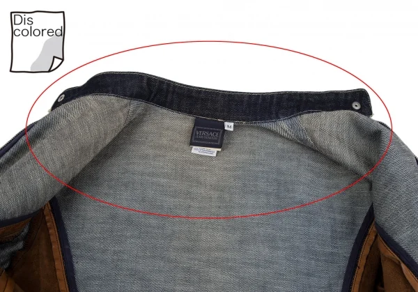 VERSACE JEANS SIGNATURE Leather Switching Denim Blouson K-111129_012