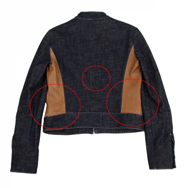 VERSACE JEANS SIGNATURE Leather Switching Denim Blouson K-111129_013