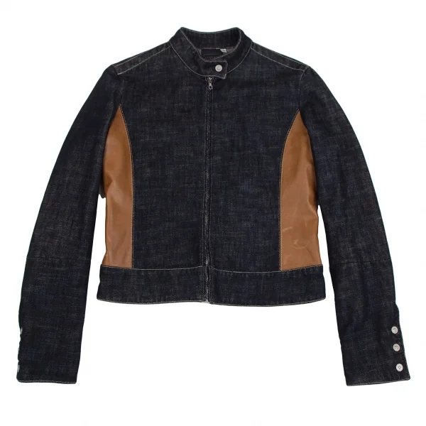 VERSACE JEANS SIGNATURE Leather Switching Denim Blouson K-111129_002