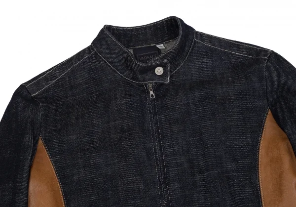 VERSACE JEANS SIGNATURE Leather Switching Denim Blouson K-111129_003
