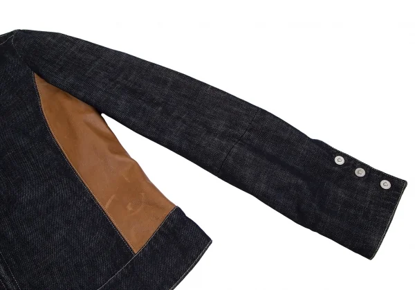 VERSACE JEANS SIGNATURE Leather Switching Denim Blouson K-111129_006