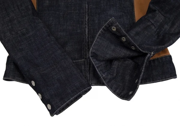 VERSACE JEANS SIGNATURE Leather Switching Denim Blouson K-111129_007