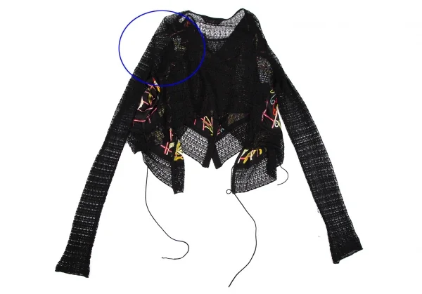 ジョンガリアーノJohn Galliano ボタニカルプリントシフォン切替レースアンサンブル 黒マルチM位 K-111136_016