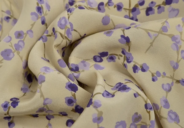 ヴァレンティノVALENTINO 花柄プリントドレープネックシルクノースリーブ 黄色青42 8 K-111137_011