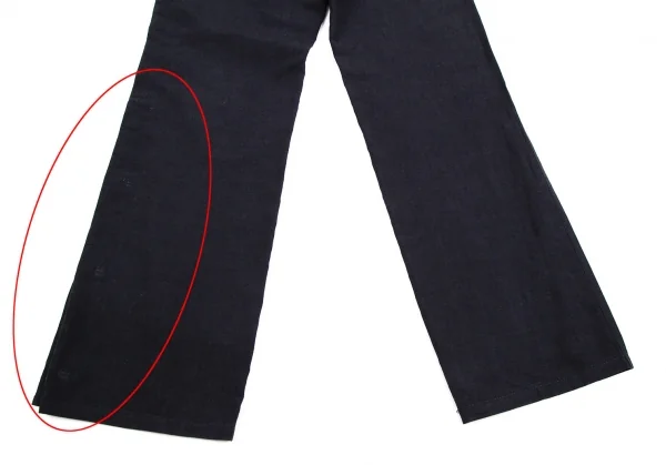 エルメスHERMES サイドボタンリネンパンツ 紺36 K-111141_015