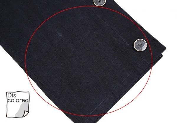 エルメスHERMES サイドボタンリネンパンツ 紺36 K-111141_008