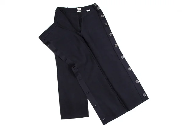 エルメスHERMES サイドボタンリネンパンツ 紺36 K-111141_009