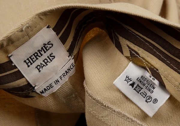 HERMES Lining Pattern Linen Pants K-111142_018