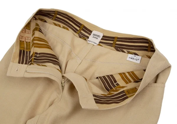 HERMES Lining Pattern Linen Pants K-111142_004